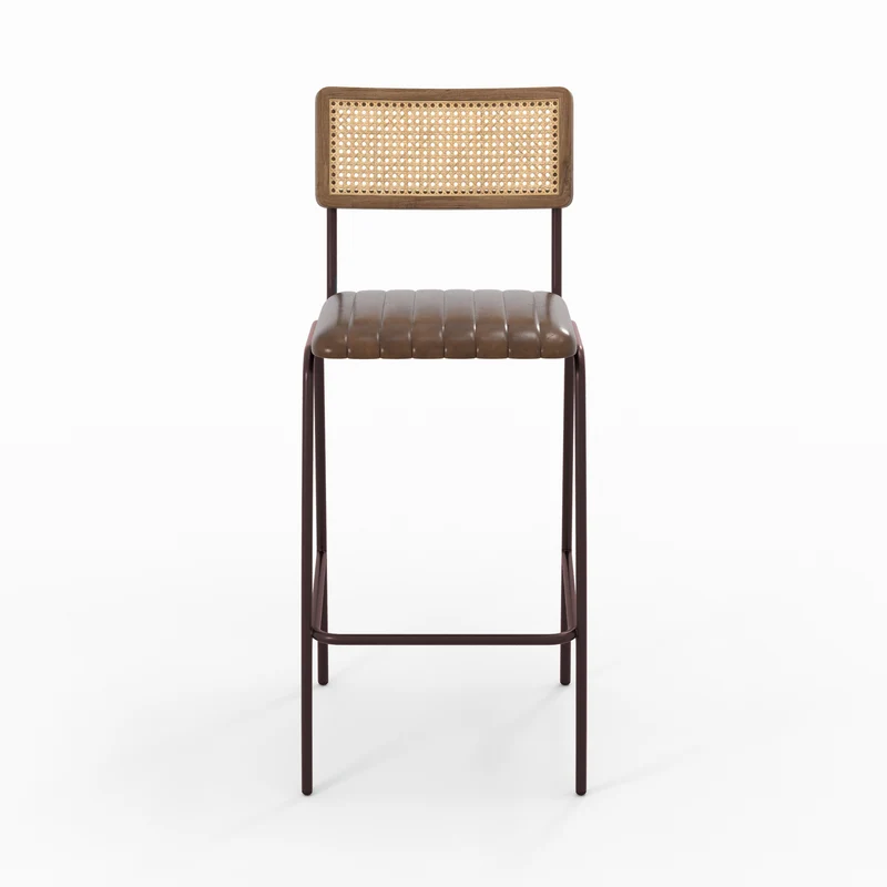 Chaise de bar Arsène 76 cm en cuir marron (lot de 2)