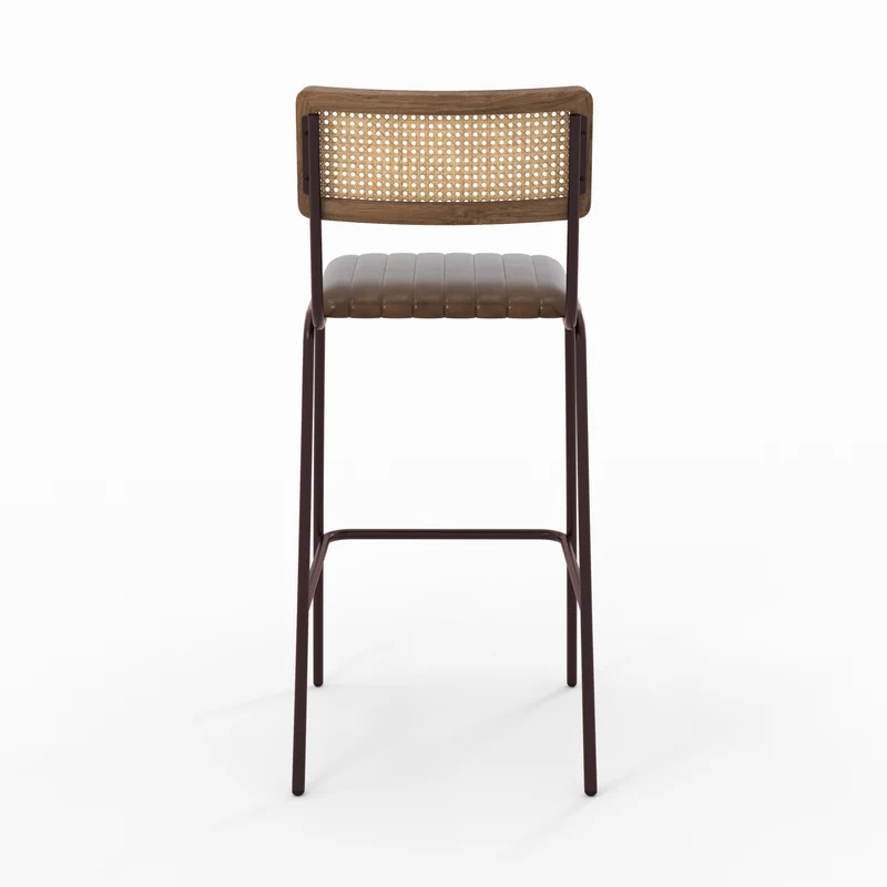 Chaise de bar Arsène 76 cm en cuir marron (lot de 2)