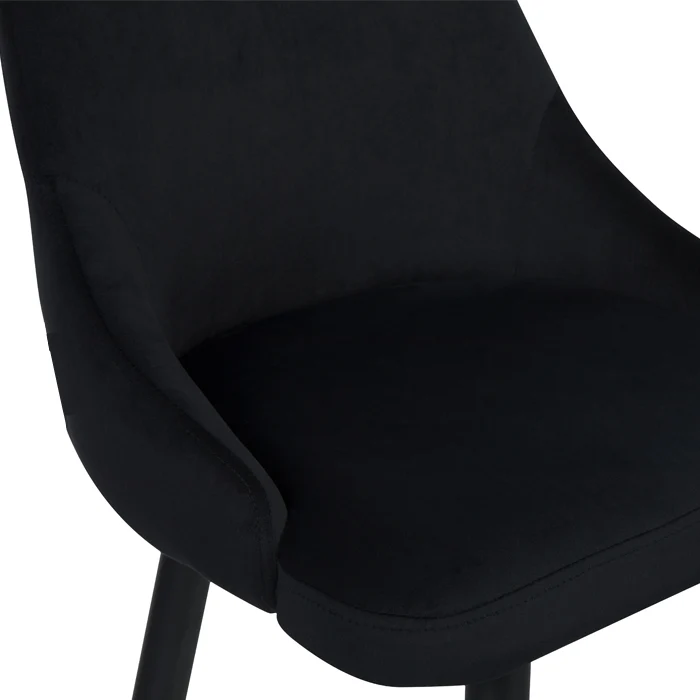 Chaise de bar Aristote en velours noir 78 cm (lot de 2)