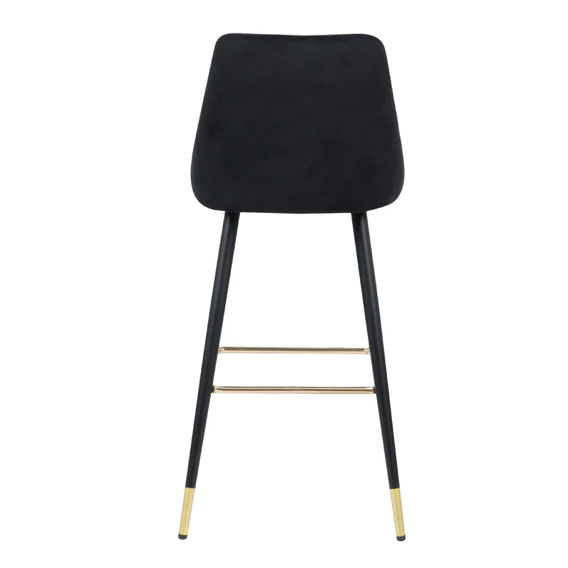 Chaise de bar Aristote en velours noir 78 cm (lot de 2)