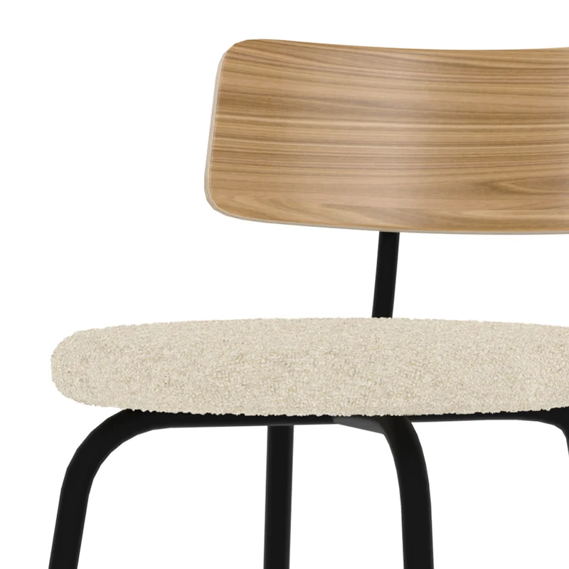 Chaise de bar Alize en tissu bouclé blanc cassé 64 cm (lot de 2)