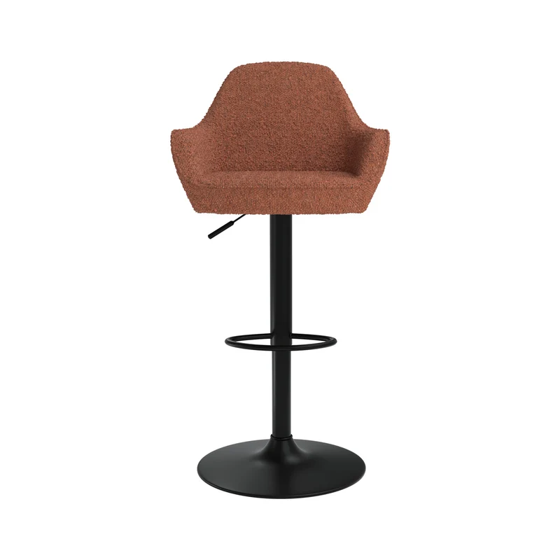 Chaise de bar Adam effet laine bouclette rouge brique 63/83 cm (lot de 2)