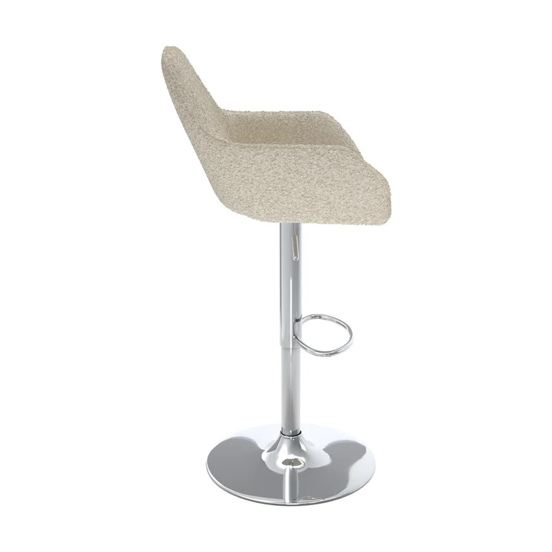 Chaise de bar Adam effet laine bouclette blanc cassé 63/83 cm (lot de 2)