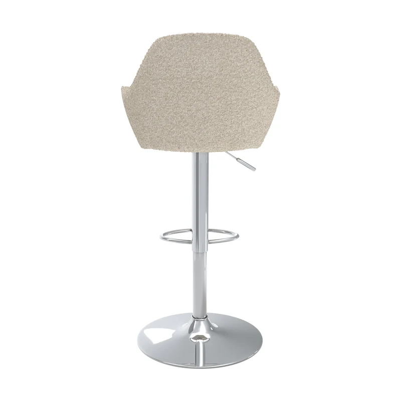 Chaise de bar Adam effet laine bouclette blanc cassé 63/83 cm (lot de 2)