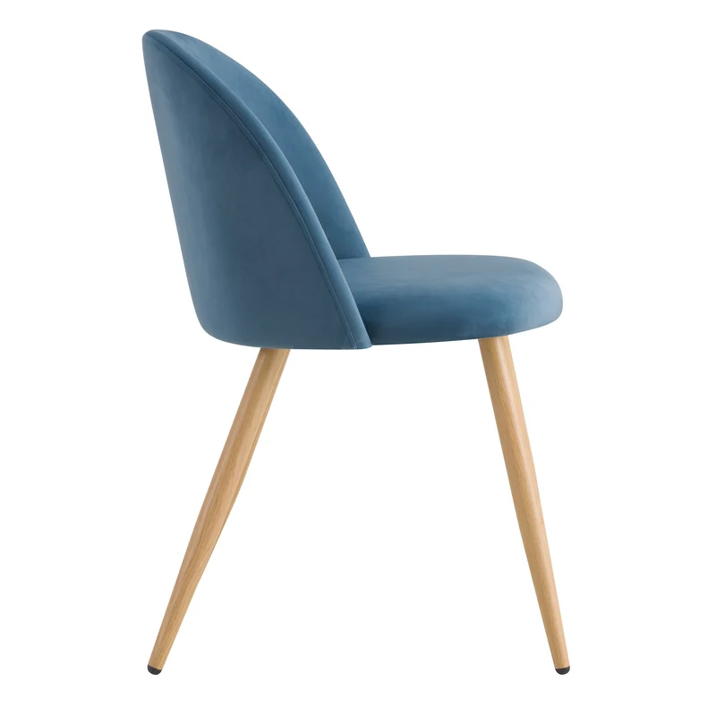 Chaise Cozy en velours bleu (lot de 2)