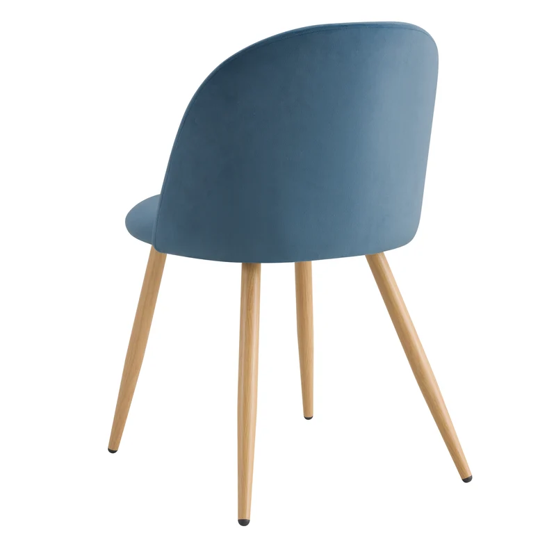 Chaise Cozy en velours bleu (lot de 2)