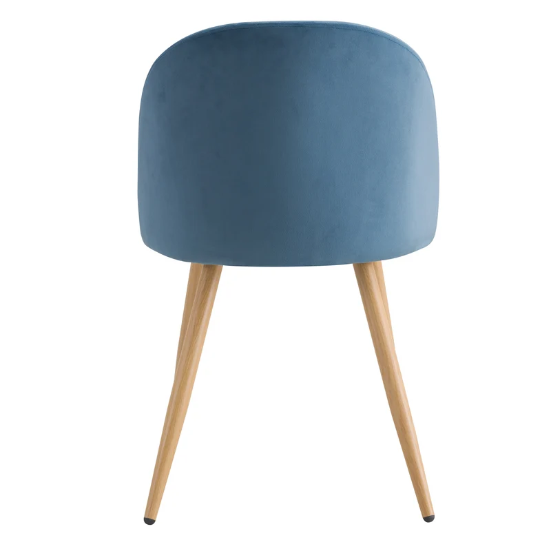 Chaise Cozy en velours bleu (lot de 2)