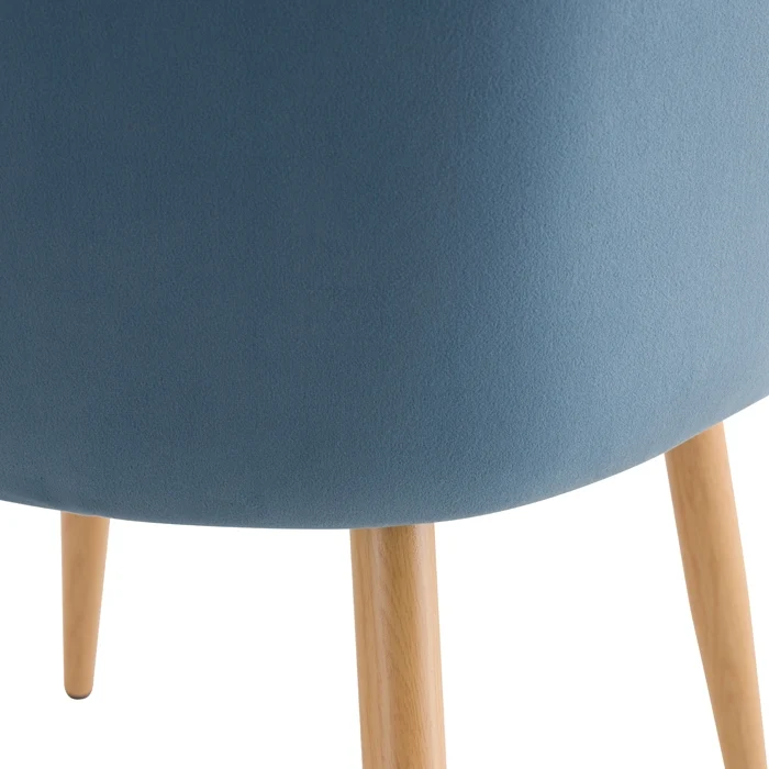 Chaise Cozy en velours bleu (lot de 2)