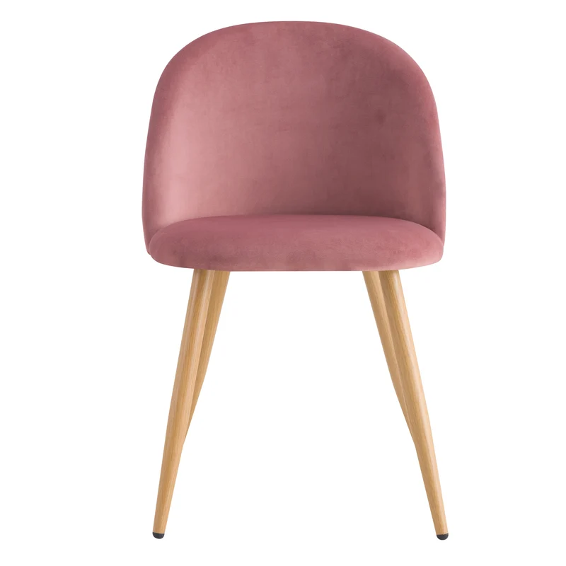 Chaise Cozy en velours rose (lot de 2)