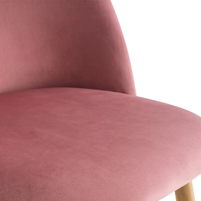 Chaise Cozy en velours rose (lot de 2)