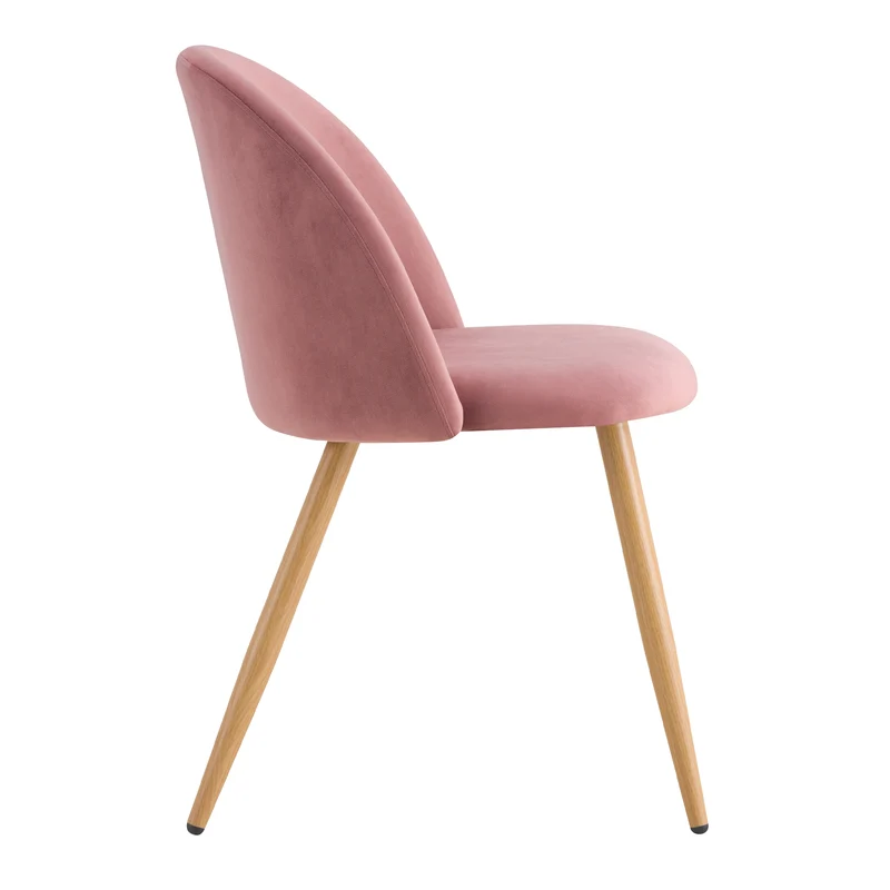 Chaise Cozy en velours rose (lot de 2)