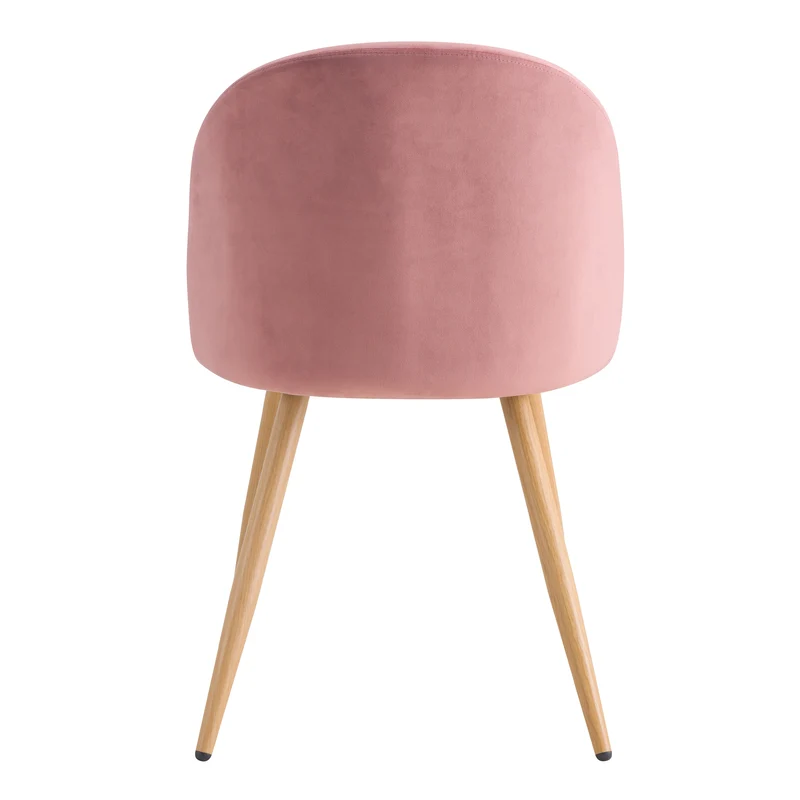 Chaise Cozy en velours rose (lot de 2)
