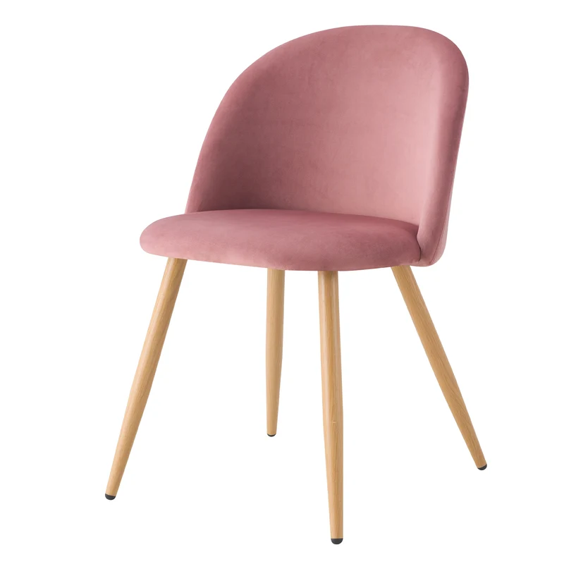 Chaise Cozy en velours rose (lot de 2)