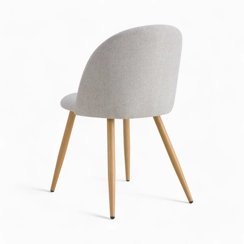 Chaise Cozy en tissu taupe chiné clair (lot de 2)