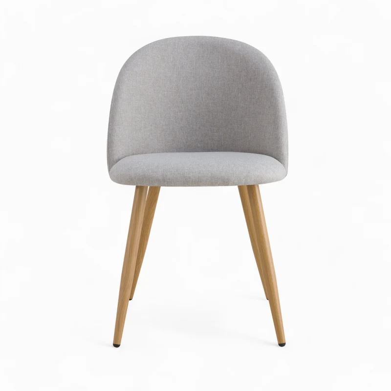 Chaise Cozy en tissu taupe chiné clair (lot de 2)