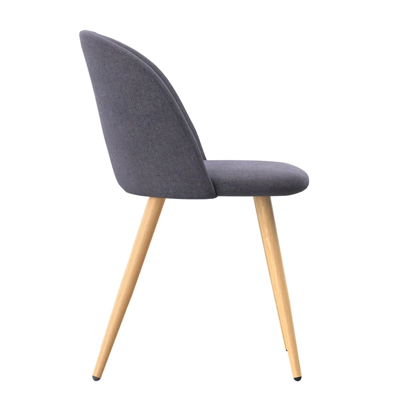 Chaise Cozy en tissu gris foncé (lot de 2)