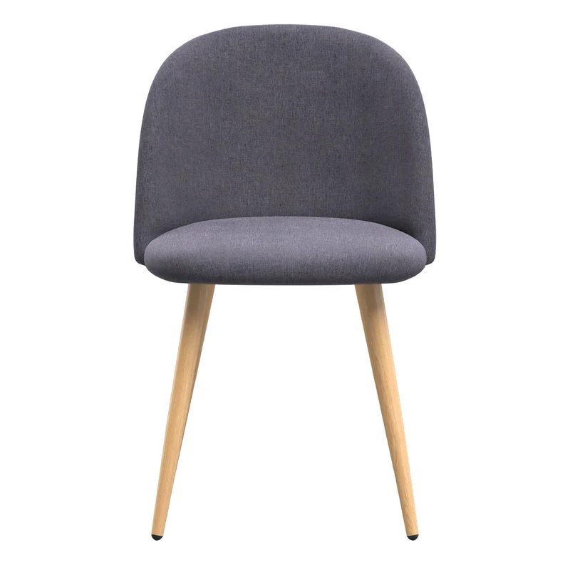 Chaise Cozy en tissu gris foncé (lot de 2)