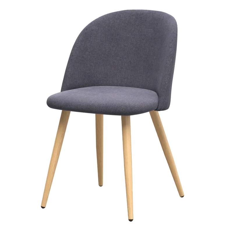 Chaise Cozy en tissu gris foncé (lot de 2)