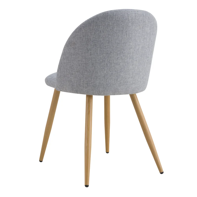Chaise Cozy en tissu gris clair (lot de 2)