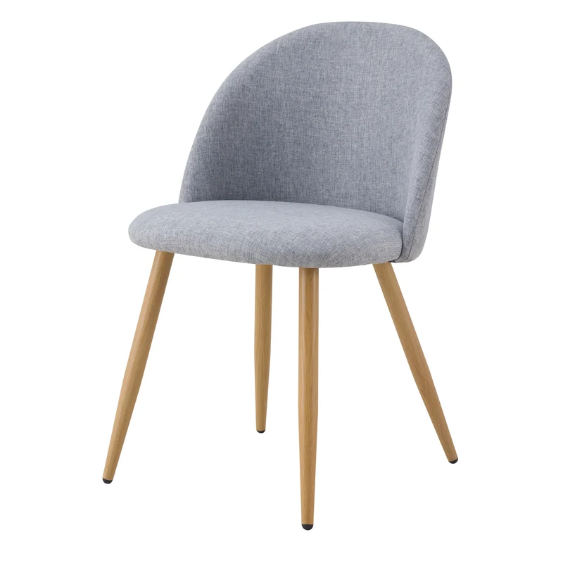 Chaise Cozy en tissu gris clair (lot de 2)