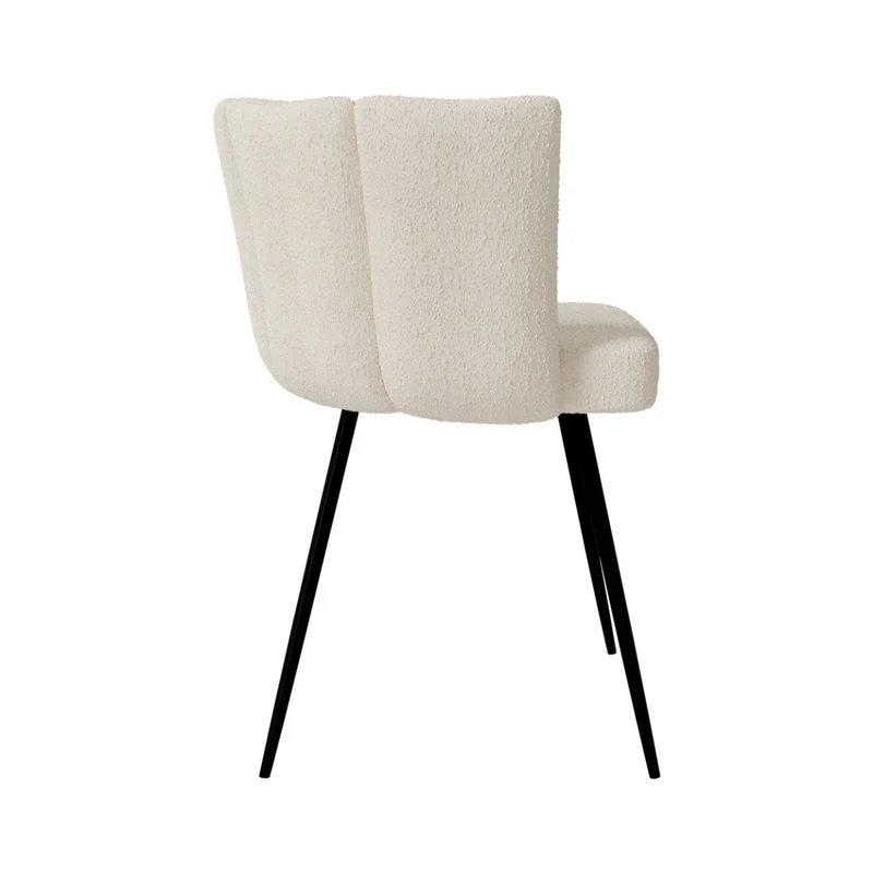 Chaise Cosette en tissu bouclé beige (lot de 2)
