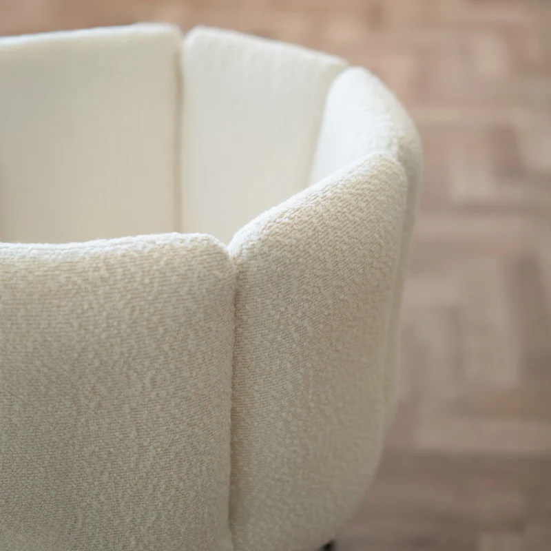 Chaise Cosette en tissu bouclé beige (lot de 2)