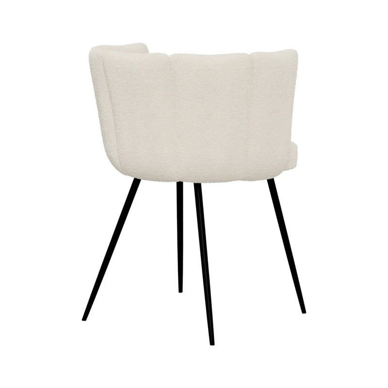 Chaise Cosette en tissu bouclé beige (lot de 2)