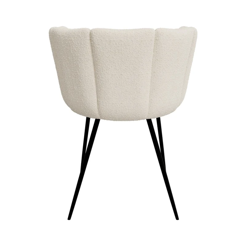 Chaise Cosette en tissu bouclé beige (lot de 2)