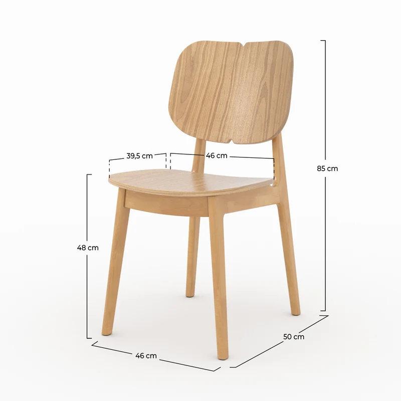 Chaise Clyde en bois clair (lot de 2)