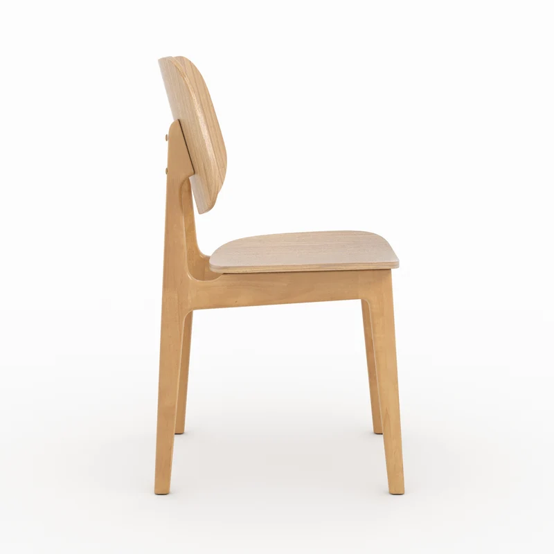 Chaise Clyde en bois clair (lot de 2)