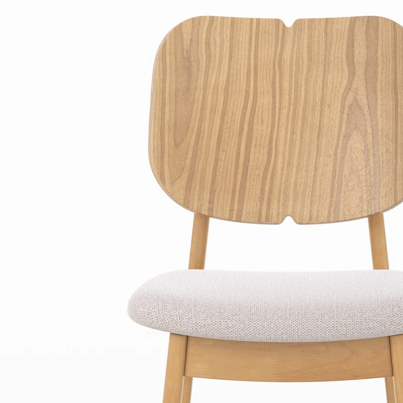 Chaise Clyde en bois clair et tissu beige (lot de 2)