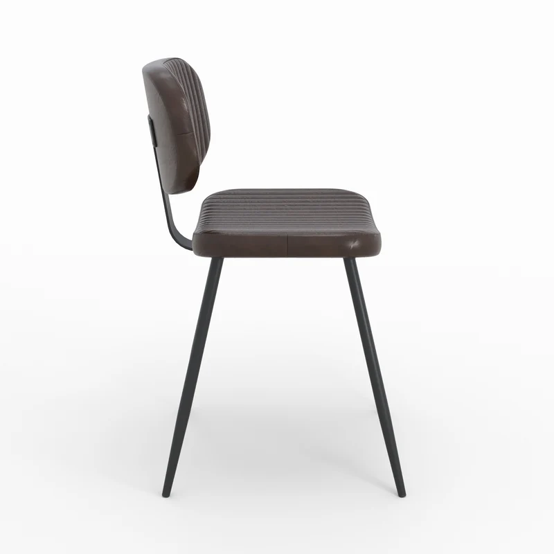 Chaise Clovis en cuir marron (lot de 2)