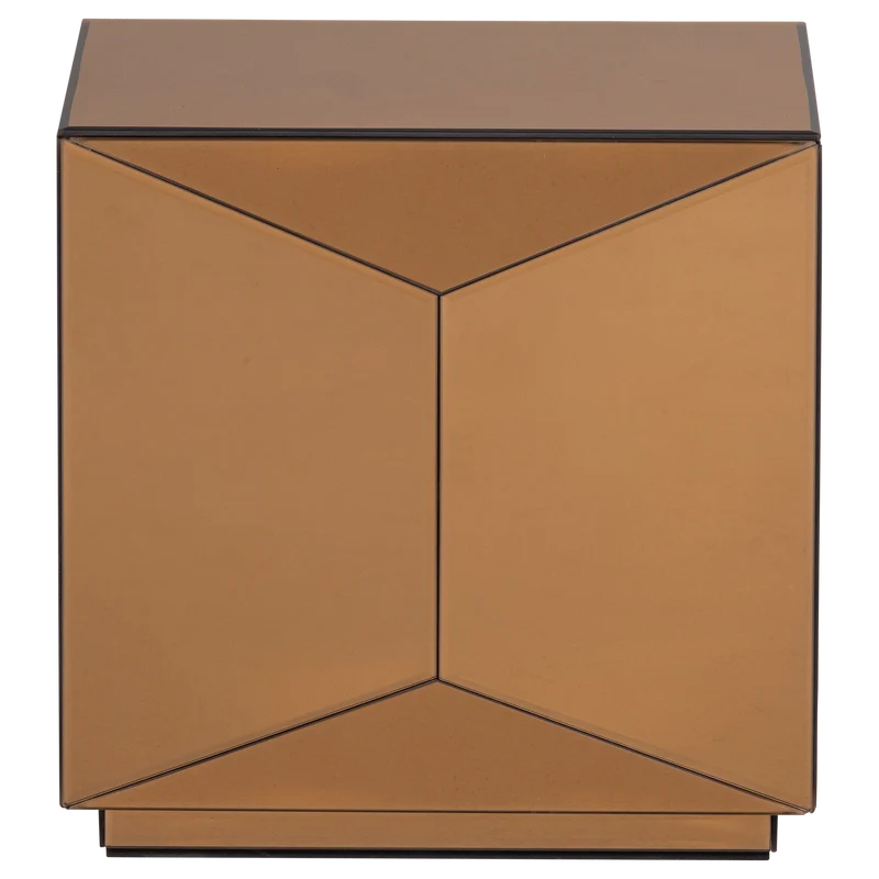 Glintz bijzettafel hout spiegelglas bruin