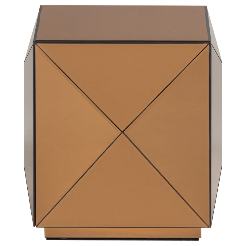 Glintz bijzettafel hout spiegelglas bruin