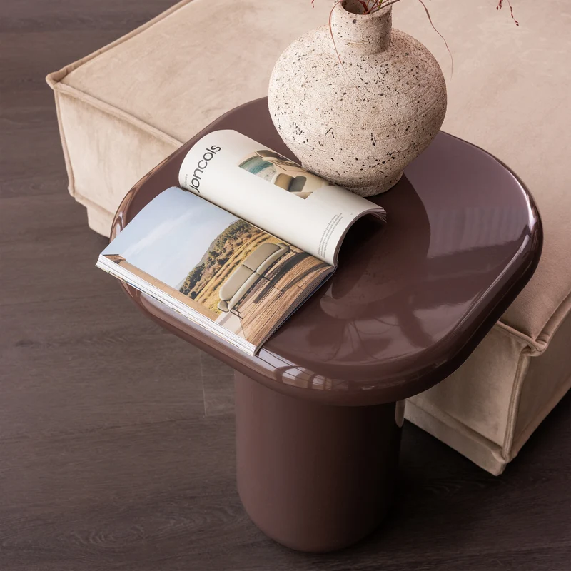 Zava bijzettafel hout hoogglans donkerbruin