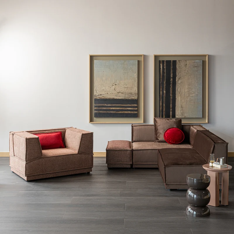 Orivo bijzettafel hout hoogglans oudroze