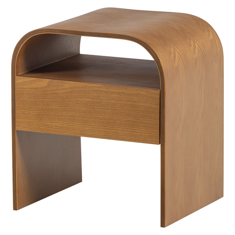 Momo nachtkastje/bijzettafel hout bruin