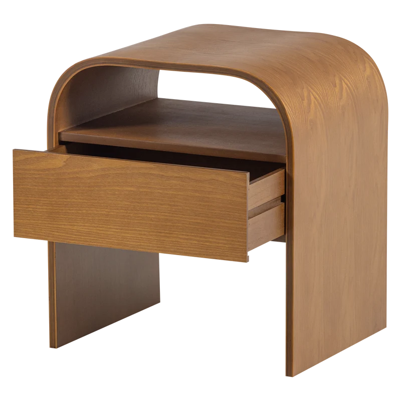 Momo nachtkastje/bijzettafel hout bruin