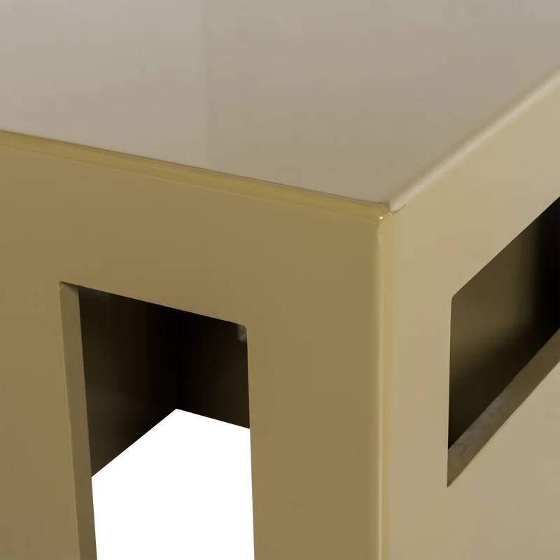 Modern bijzettafel mdf hout hoogglans honinggeel