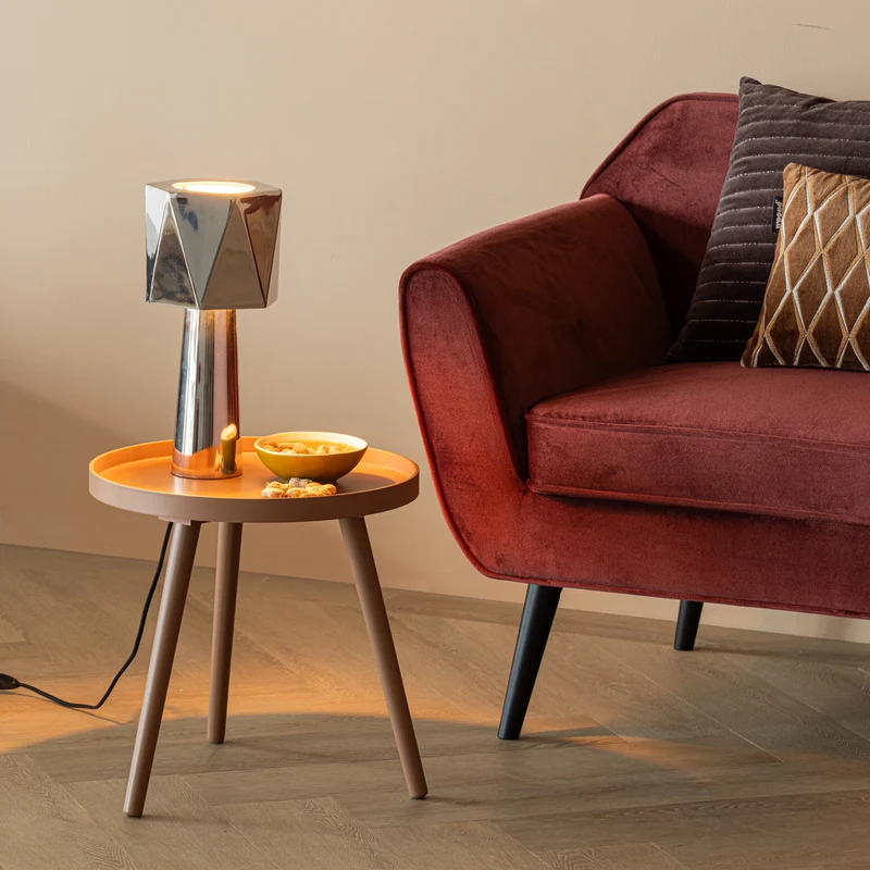 Sasha bijzettafel ø41 cm hout oudroze
