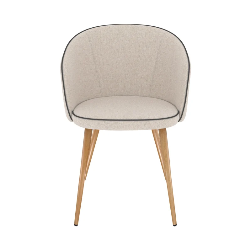 Chaise Chiara en tissu beige (lot de 2)