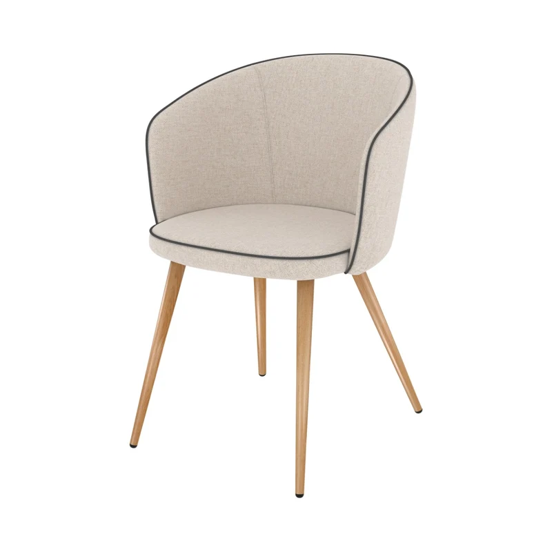 Chaise Chiara en tissu beige (lot de 2)