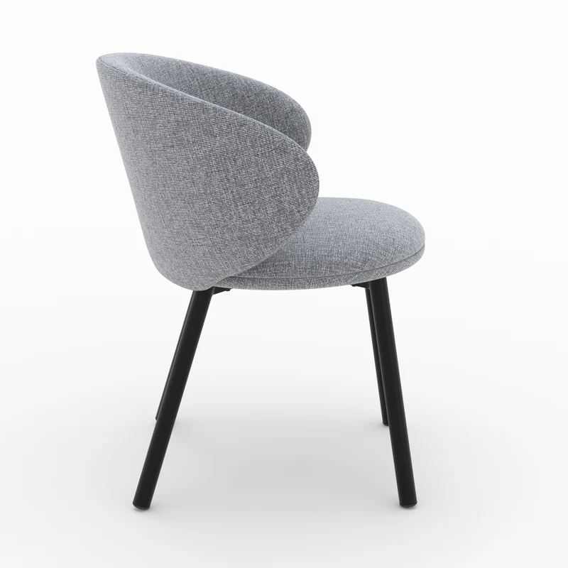 Chaise Cécilia en tissu gris foncé (lot de 2)