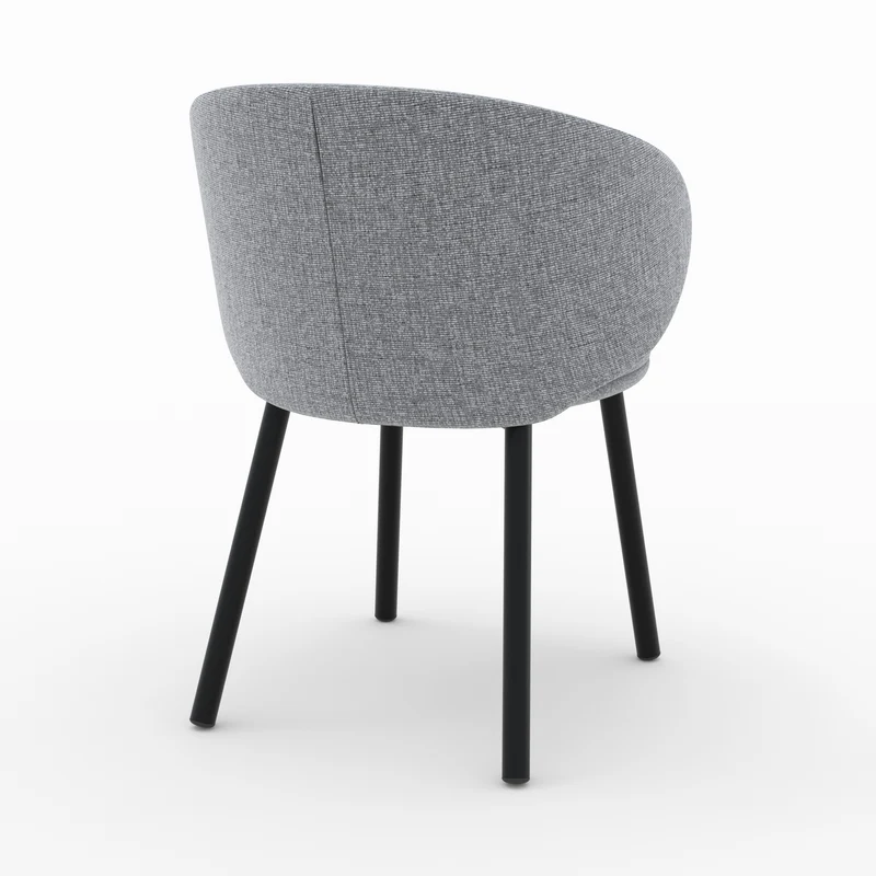 Chaise Cécilia en tissu gris foncé (lot de 2)