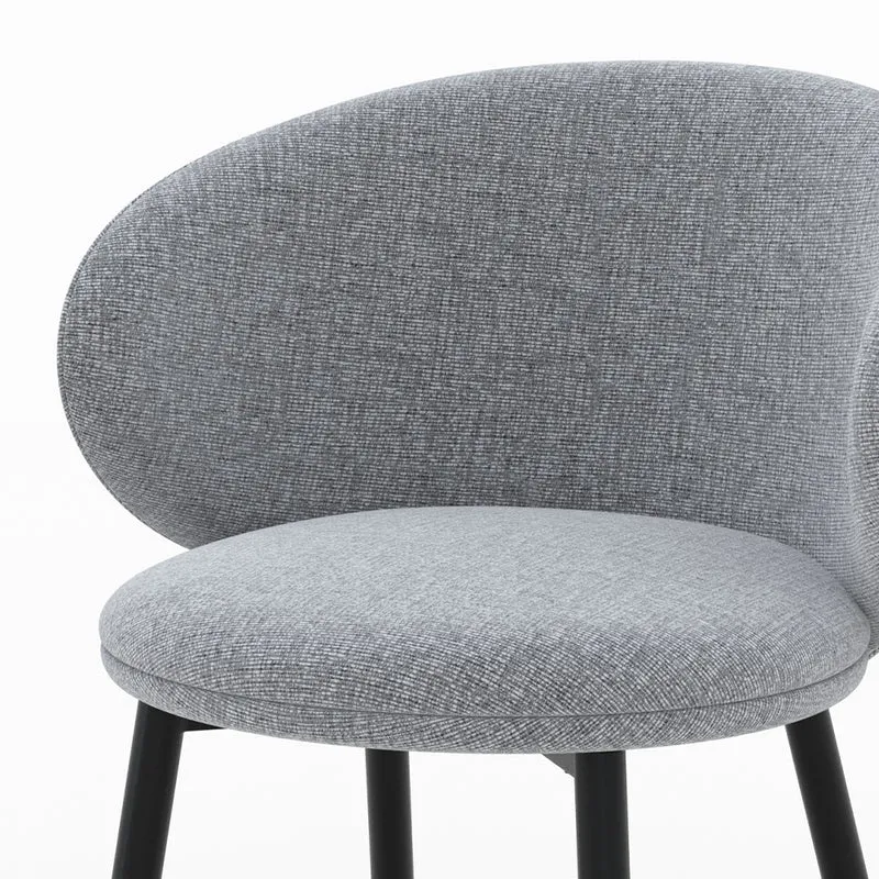 Chaise Cécilia en tissu gris foncé (lot de 2)