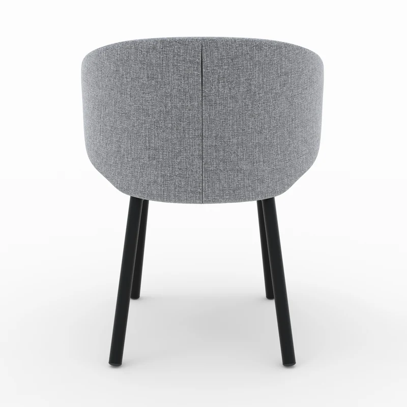 Chaise Cécilia en tissu gris foncé (lot de 2)