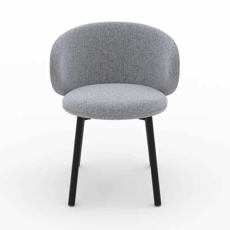 Chaise Cécilia en tissu gris foncé (lot de 2)