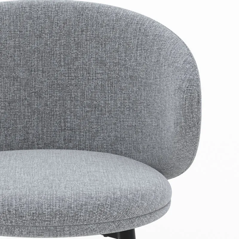 Chaise Cécilia en tissu gris foncé (lot de 2)