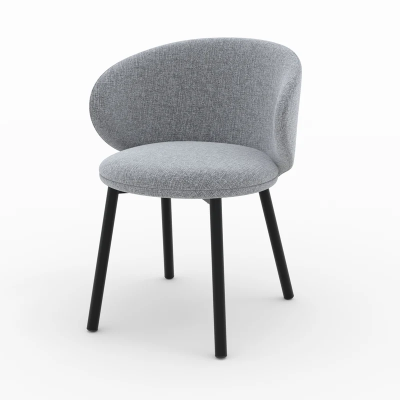 Chaise Cécilia en tissu gris foncé (lot de 2)