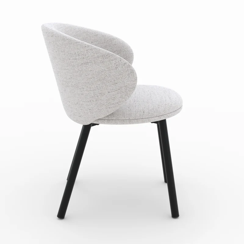 Chaise Cécilia en tissu gris clair (lot de 2)